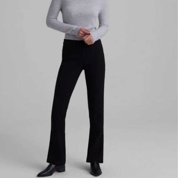 Club Monaco Black Slim Kick Flare Pants - Size 0 - Picture 1 of 4